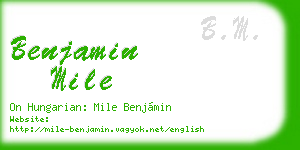 benjamin mile business card